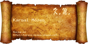 Karsai Mózes névjegykártya